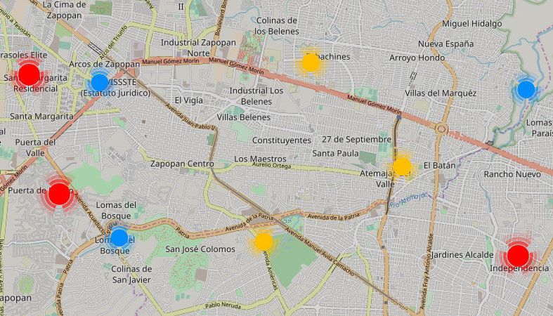 Map of Nuevo Casas Grandes shopping centers, malls